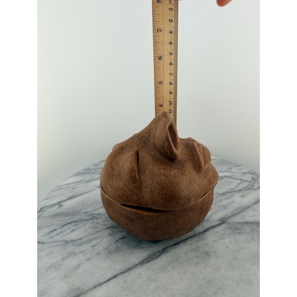 Vintage Studio Pottery Face Jar With Lid Nose Pot Whimsical Surrealist Brutalist - Picture 12 of 17
